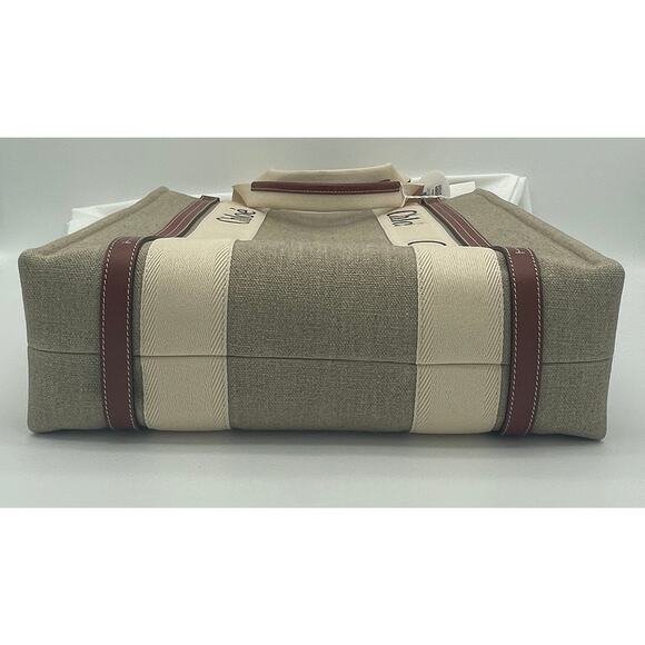 BRAND NEW CHLOE WOODY CANVAS TOTE SHOULDER BAG NWT! - Picture 10 of 13